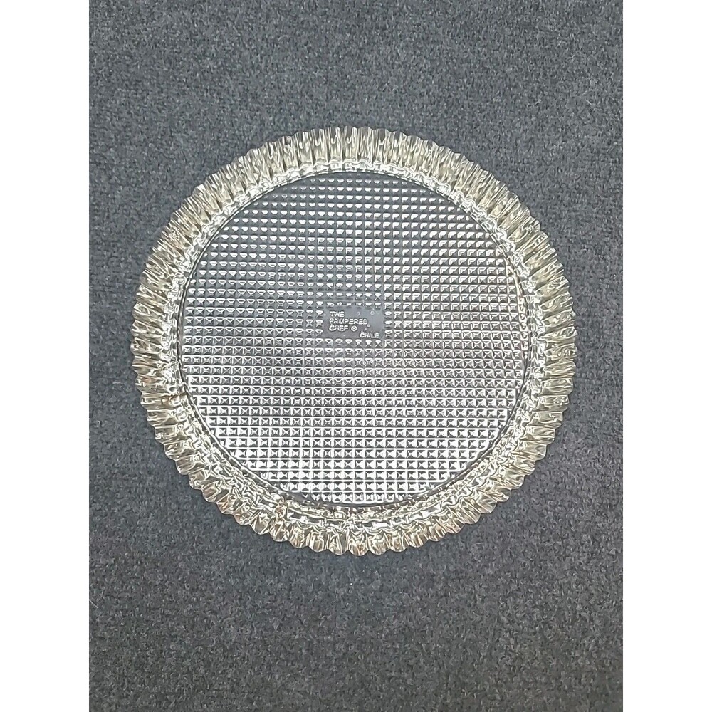 Pampered Chef Round Aluminum Tart Quiche Pan Textured Fluted Sides 10.5"